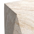 thumbnail image 5 of Pentagon Travertine Stone Finish Italian Design MgO Side Accent Table, 5 of 13