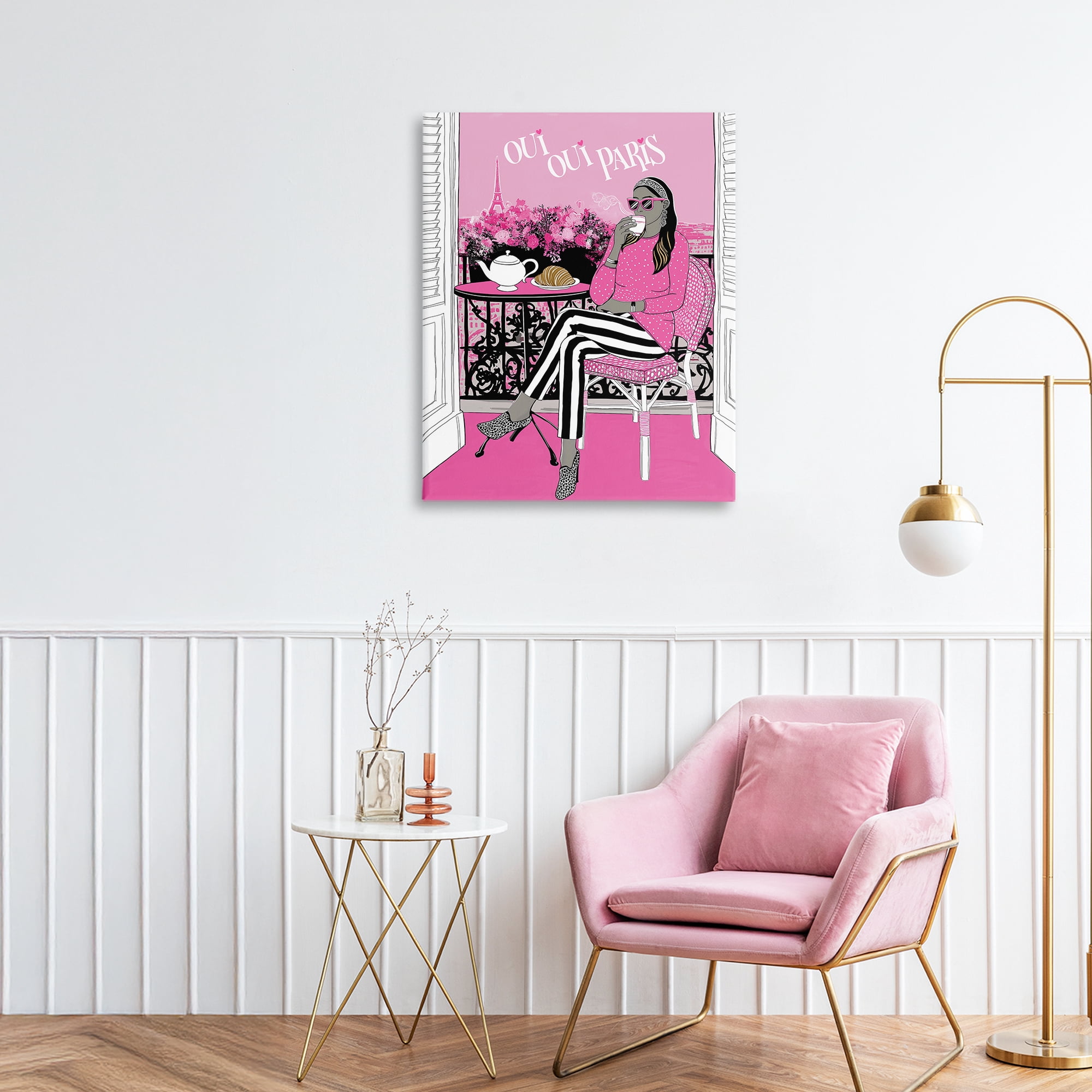Stupell Industries Oui Oui Parisian Cafe Morning Canvas Wall Art, design by Jess Stempel