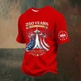 thumbnail image 3 of lnmuld Independence Day Boys "250 Years America Strong" Patriotic Graphic Short Sleeve T-Shirt Color:Red,Size:6-7 Years, 3 of 6