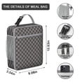 thumbnail image 3 of Checkered Insulated Lunch Box Men Reusable Lunch Bag with Front Pocket Lunch Box Containers School Camping, 3 of 4