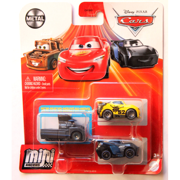 Disney and Pixar Cars Mini Racers 3-Pack Metal Vehicles, For Kids Age 3 Years Old & Up