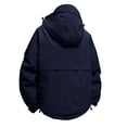 thumbnail image 3 of Wutalume Unisex Solid Color Outdoor Workwear Casual Loose Zipper Pocket Warm Long-Sleeved Jacket, Water-Resistant and Windproof, Ideal for Hiking, Work,Blue 2XL, 3 of 3