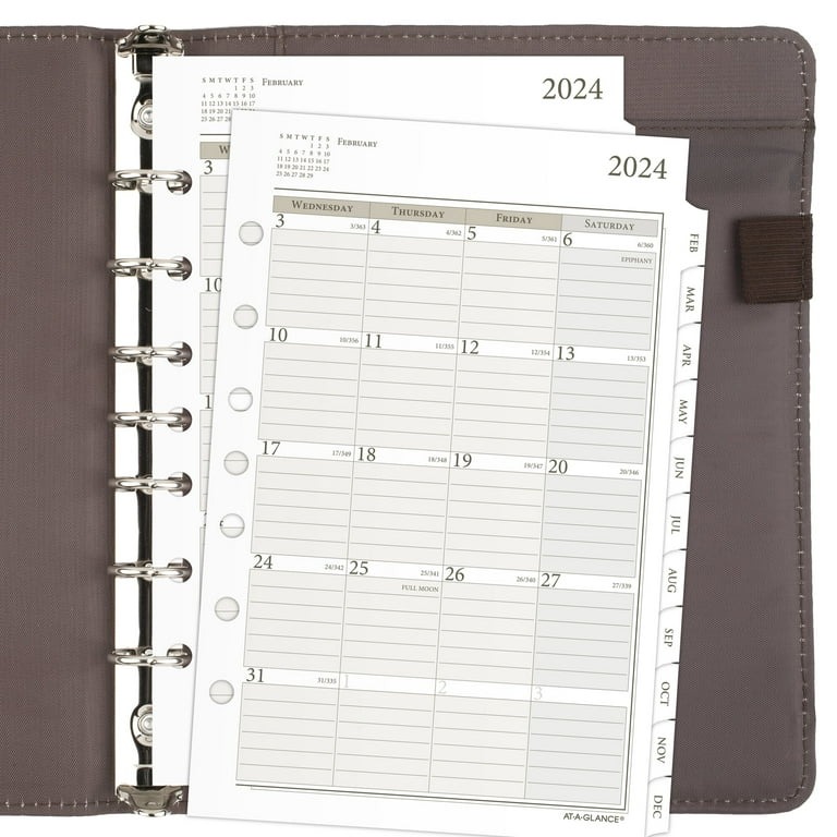 At-a-glance (481-685Y) 2024 Monthly Planner Refill Pages White/Gray