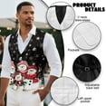 thumbnail image 6 of Yuyamidu Cute Snowman Men's V-Neck Suit Vests Size 2XL Christmas Formal Slim Fit Business Dress Vest Waistcoat with 3 Pockets for Suit or Tuxedo, 6 of 7