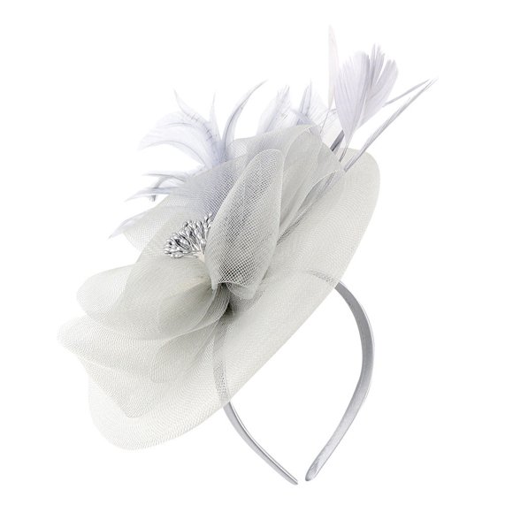 MSJUHEG Hair Accessories Hair Bows for Women Hair Ties Fascinator Women's Organza Church Kentucky Derby British Bridal Tea Party Hair Accessories for Women Gray One Size