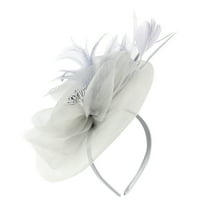 Clearance! Fdelink Fascinator Women's Organza Kentucky Derby British Bridal Tea Party Party Headband (Grey)