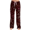 thumbnail image 5 of Womens Valentines Day Pajama Pants Holiday Elastic Waist Cute Valentine's Day Pajama Pants Drawstring Jogger Wide Leg Athletic Pants, 5 of 5