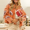 thumbnail image 2 of Womens Cardigan Corduroy Football Sequin Jacket Baseball Casual Jacket Outfits Clothes, 2 of 5