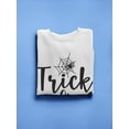 thumbnail image 3 of Trick Or Trear. Spider And Broom Sweatshirt Women -Image by Shutterstock, Female 5X-Large, 3 of 4