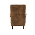 thumbnail image 7 of Microsuede Accent Chair, Mid Century Modern Armchair with High Backrest and Removable Cushion, Wood Frame Reading Chair for Living Room Office Bedroom, Coffee, 7 of 7