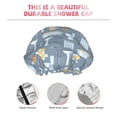 thumbnail image 5 of Kdxio Blue Bathroom Print Shower Cap for Women,Elastic and Reusable,Double Waterproof Layers Bathing Hat, 5 of 9