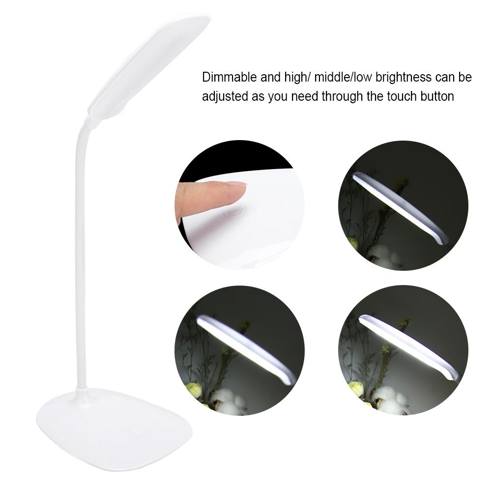 HERCHR Desktop Lamp, LED USB Flexible Table Lamp Tabletop Bedside Touch