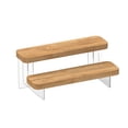 thumbnail image 1 of jifeng Acrylic Display Riser Shelf Showcase Fixtures Cupcakes Holder Wood Shelf Display 2 Tiers, 1 of 8