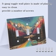 thumbnail image 3 of Yayeee Toggle Light Switch Wall Plate 2-Gang 4.56"x4.48" Decorative Outlet Cover, Colorful Road, 3 of 7