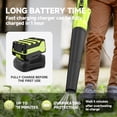 thumbnail image 6 of Leaf Blower Cordless with 2 Battery and Charger, 400CFM High Speed Leaf Blower with 2 Tubes, 20V Electric Leaf Cleaner, Lightweight Handheld Small Blower for Patio, Garden, House, Depot, Green, 6 of 8