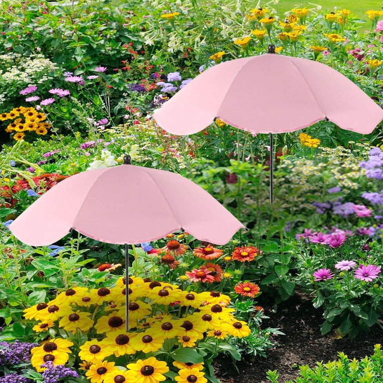 flower shaped patio umbrella Pretty Pansy Floral in a Traditional Stick Style  ArtistGifts The double JONATHAN Y Tracy 9 ft.