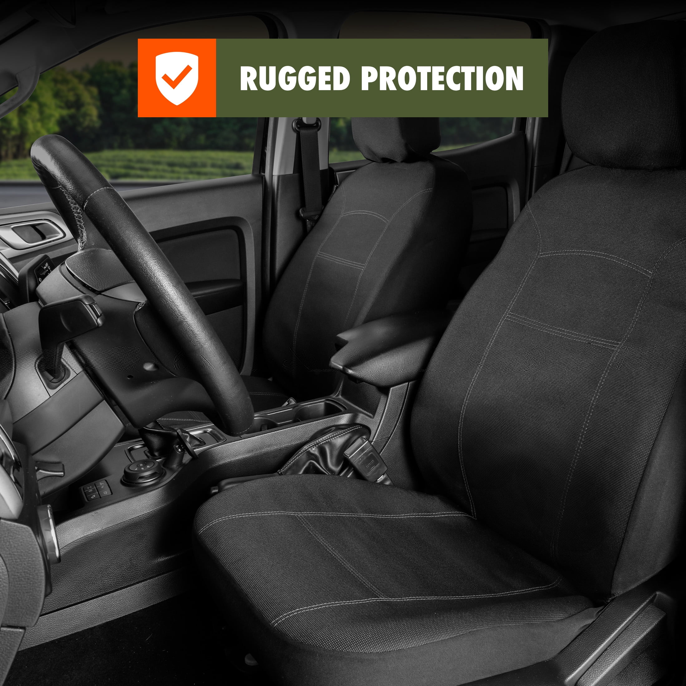 Ozark Trail Heavy Duty Black Truck Seat Covers 2-Pack