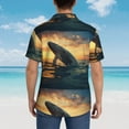 thumbnail image 3 of Lsque Sunset Ocean Whale pattern Hawaiian Shirt for Men, Unisex Summer Beach Casual Short Sleeve Button Down Shirts-3X-Large, 3 of 9