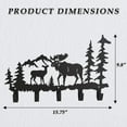 thumbnail image 4 of Metal Moose Coat Hooks Wall Art Decor-Moose Hangers and Key Holder-Clothes Hat Rack-Animal Theme Hooks Sweet Home Decor for Storage, Living Room, Hallway, Office (Black), 4 of 14