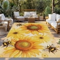 thumbnail image 2 of Sunflower Outdoor Rug for Patio/Deck/Porch, Non-Slip Large Area Rug 5 x 8 Ft, Yellow Floral Elegant Pastoral Flowers Rustic Indoor Outdoor Rugs Washable Area Rugs, Camping Rug Carpet Runner, 2 of 8