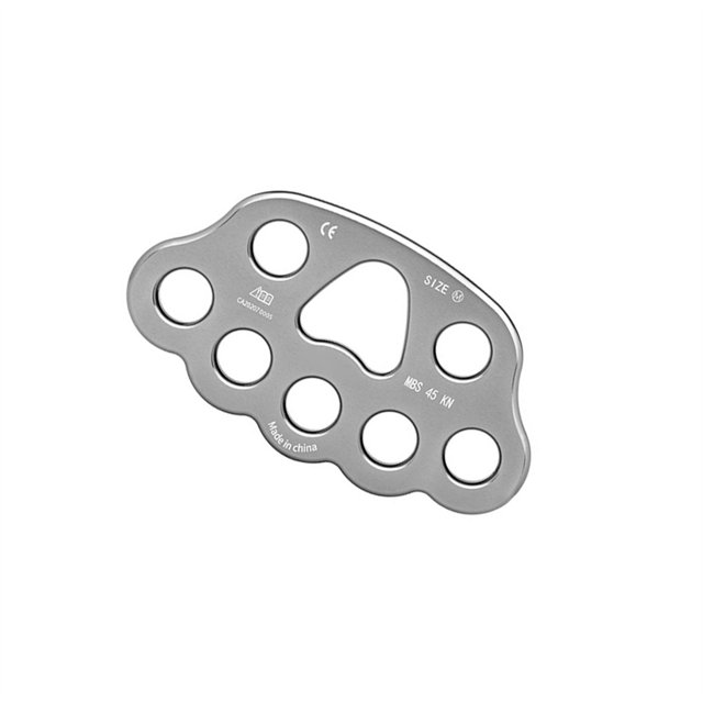 Greeniant Placa de aparejo de escalada, diapasón, accesorios de montañero resistente profesional, divisor de punto de anclaje, accesorio de conexión Escalada Gris-plata Greeniant OD019972-03