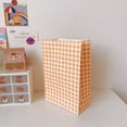 thumbnail image 2 of Paper Plaid Bags Wrapping Colorful Gift Packaging Bag Storage Plaid Gifts Candy Multifunctional Large Capacity Organizer Props Orange, 2 of 9
