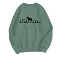 thumbnail image 4 of Cnbwig Pullover Sweatshirt for Women Casual Long Sleeve Sweatshirt Letter Horse Printed Crew Neck Hoodless Loose Fall Tops Lightweight Sweatshirts A15-Green XL, 4 of 4