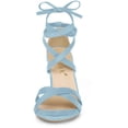 thumbnail image 3 of Sandalias De Tacón Alto De Bloque Dedo Abierto Con Cordones Para Mujer Cielo azul 38, 3 of 7