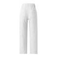 thumbnail image 3 of BOMYJESK Work High Waisted Pants for Women Work Wide Leg Dress Pants 2026 Dressy Casual Palazzo Pants Elastic Waist Trouser with Pockets White M, 3 of 4