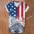 thumbnail image 6 of Htigea July 4th Short Sleeve Shirts for Women American Flag V-Neck T-Shirts Stars and Stripes Print Distressed Tees Womens Independence Day Gifts Red,L, 6 of 9