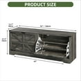 thumbnail image 4 of Uforic 55" Farmhouse Wooden Shoe Storage Bench, Black Oak, 4 of 9