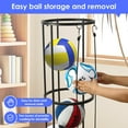 thumbnail image 3 of Garage Ball Storage Rack - Wall-Mounted Vertical Holder for Basketball, Soccer, Volleyball, Football Space-Saving Sports Organizer Garage, Home, Basement, Kids' Room, Outdoor Use, 3 of 4
