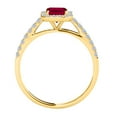 thumbnail image 3 of Aonejewelry 0.75 Ct. Ttw Stylish Look Diamond and Emerald Shape Created Ruby Ring In 10k Yellow Gold, 3 of 4