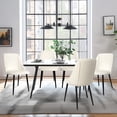 thumbnail image 2 of Modern Living Dining Chairs Set of 4 with Metal Black Legs, Cream White, 2 of 12