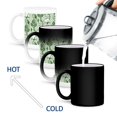 thumbnail image 4 of 3drose, Green and White Rose Stem Wallpaper Pattern, 11oz Magic Transforming Mug, 4 of 7