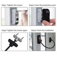 thumbnail image 4 of 4pcs Sliding Lock Window Door Stay Lock Sliding Door Blocks Baby Child Security Latch Cable Catch Wires-black With Stainless Steel Key Garage Closet, 4 of 5