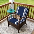 thumbnail image 4 of Outdoor Patio Cushion Covers 2 Pack Navy Blue Striped Patio Chair Cushion Covers with Ties and Zipper Classic Farmhouse Stripes Waterproof Outdoor Seat Cushion Covers for Patio Furniture 22"x20", 4 of 9