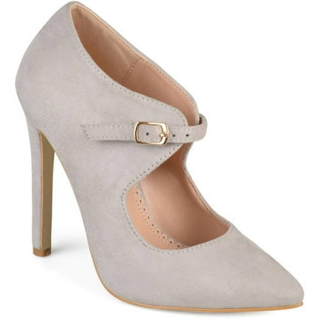 - Women's Faux Suede Pointed Toe Cut-out Heels