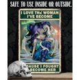 thumbnail image 4 of I Love The Woman I've Become - Gothic Metal Sign - Moody Goth Purple Shades In This Inspirational Woman Empowerment Decor - Great Wicca, Wiccan, Witch, Occult, Magic Gift Under $20 (8" x 12"), 4 of 5