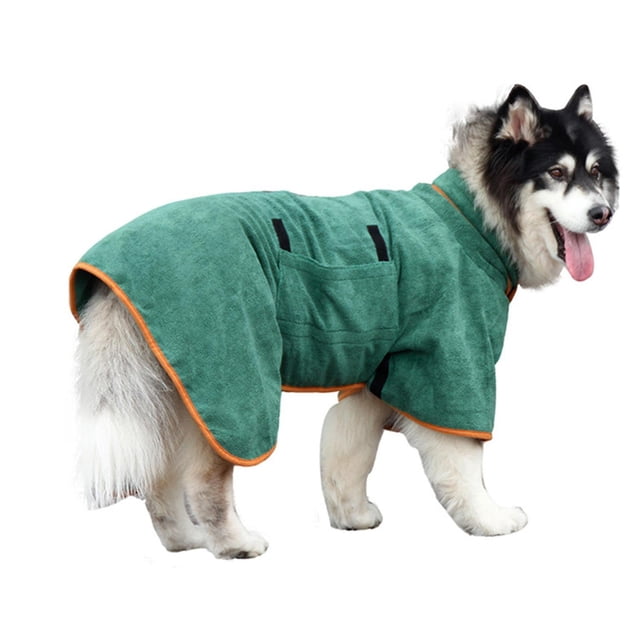 Albornoz ZHAOCHENG para perros toalla suave súper absorbente secado humedad pijamas nuevo verde L
