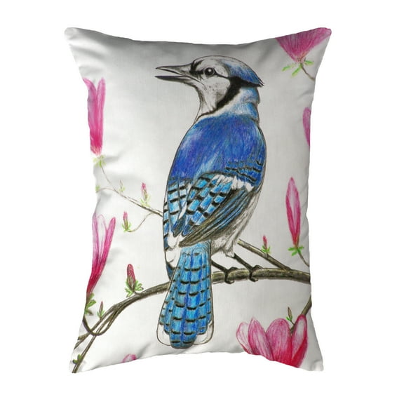 Betsydrake NC013 Blue Jay Noncorded Pillow - Large