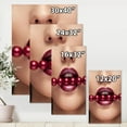 thumbnail image 4 of Designart ' Girl With Red Pearls In Mouth In A Sensual Pose ' Modern Canvas Wall Art Print, 4 of 4