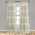 thumbnail image 5 of Ambesonne Bohemian Curtains, Patterns, Pair of 28"x84", Salmon Pale Blue Sepia, 5 of 5