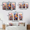 thumbnail image 4 of Designart "Multicolored Acrylic Representing Pansies II" Floral Framed Wall Art Set Of 3 - Multi-Color Pansies Frame Canvas Set For Living Room Decor, 4 of 7