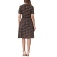 thumbnail image 3 of INSPIRE CHIC Vestido Vintage para Mujeres con Estampado Floral, Cuello Peter Pan, Largo a la Rodilla, Casual, Marrón, 3 of 6
