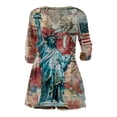 thumbnail image 4 of HEILAU Independence Day Shirts for Women American Flag Graphic T Retro Floral Print T Shirt Half Sleeve V Neck Shirt Loose Large Size Patriotic Tops, 4 of 4
