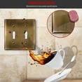 thumbnail image 4 of ENERLITES Double Toggle Light Switch Metal Cover Plate, Stainless Steel Wall Plate, Corrosion Resistant, Standard Size 2-Gang 4.50" x 4.57", Stainless Steel 201, 7712-AB, Antique Brass (Pack of 1), 4 of 5