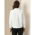 thumbnail image 5 of DARING DIVA Women's Embroidery Collared Work Blouses Tops XS White, 5 of 6
