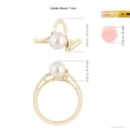thumbnail image 5 of ANGARA Freshwater Cultured Pearl Wave Shank Ring in 14K Yellow Gold for Women | June Birthstone, Birthday, Anniversary, Jewelry Gift for Women | Pearl Ring, 5 of 8