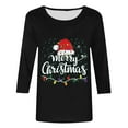 thumbnail image 5 of fheaev Ugly Christmas Shirt for Women Fashion Xmas Printed 3/4 Sleeve Round Neck T-Shirt Loose Vacation Xmas Holiday Party Pullover Tunic Top Blouse, 5 of 5